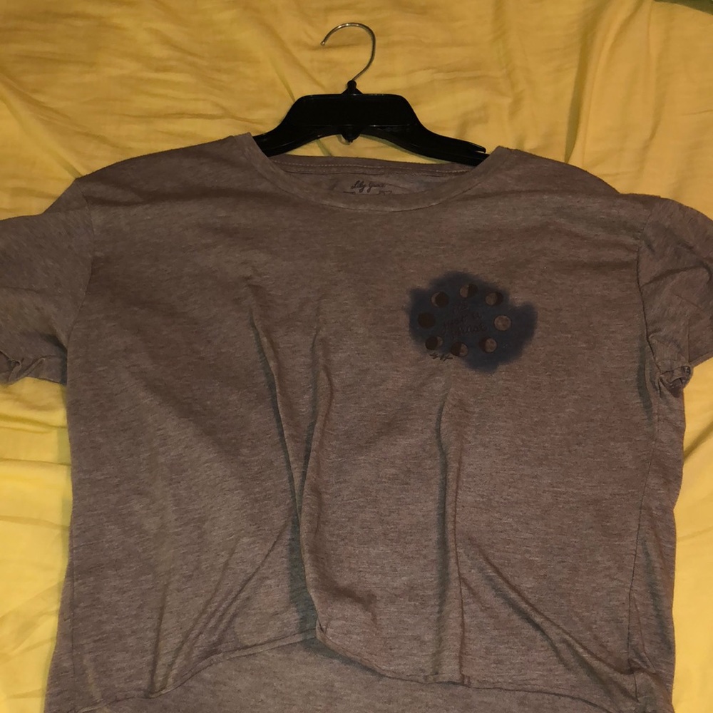 Grey cute crop top